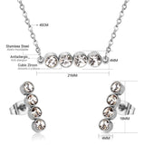 Asonjewelry Cubic Zirconia Gold Color Wedding Jewelry Set for Women 316L Stainless Steel Necklace Pendants Small Stud Earring