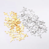 ASON 100 unids/lote dijes cruzados 316L colgante religioso de acero inoxidable Color dorado plata para collar DIY suministros de joyería