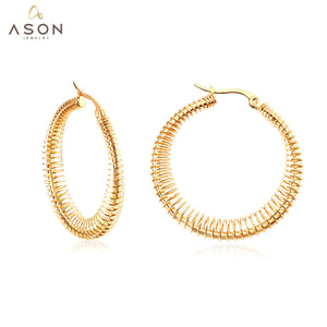 ASON – boucles d'oreilles de perçage uniques, couleur or, en acier inoxydable, pour filles et femmes, accessoires de usage quotidien, bijoux à la mode 