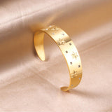 Gold Color Women Cuff Braclets Snowflake Caving Crystal Zirconia Bangles For Women Party Gifts Sculpture pulsera