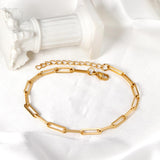 ASON Trendy Chain Anklet Gold Color Stainless Steel Foot Chain with Extender 23+5cm Women Jewelry Gift Beach Accessories