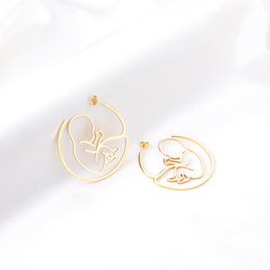 Stainless Steel Baby Shape Stud Earring Fashion Jewelry Bronco No Fade Gold Color Earring Fashion Jewelry Collier