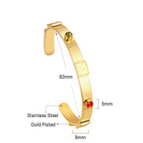 Gold Color Women Cuff Braclets Green Red Zirconia Bangles For Women Party Gifts Tough Bracelets 2022