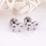 ASON Girl Jewelry Bow-knot Shape Crystal Stud Earrings Wholesale Stainless Steel Anti-allergy Earring Fashion Jewelry Party