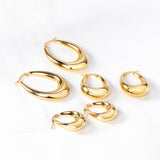 ASON Korean Style Smooth Big Circle Hoops Earrings Gold Color Stainless Steel for Women Girl Fashion Jewelry Piercing Boho