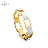 ASON anillos con forma de bloque de estilo moderno de acero inoxidable Color dorado para mujer accesorios de joyería casuales regalo de boda