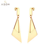 ASON 316L acier inoxydable charmant géométrique boucles d'oreilles couleur or Triangle goutte boucle d'oreille pour femmes accessoires bijoux