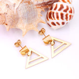 ASON pendientes triangulares de acero inoxidable colgantes para mujer/niña pendientes Push Back de Color dorado regalo de Navidad Dropshipping 