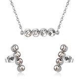 Asonjewelry Cubic Zirconia Gold Color Wedding Jewelry Set for Women 316L Stainless Steel Necklace Pendants Small Stud Earring