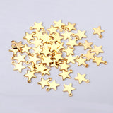 ASON 100 unids/lote dijes de estrellas 316L colgante de estrellas de acero inoxidable Color dorado y plateado con agujeros para suministros de joyería DIY