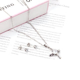 Fashion Cross With Crystal Stainless Steel Pendant Necklaces Sets For Ladies Luxurious Wedding Jewelry Free Chain