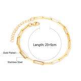 ASON Trendy Chain Anklet Gold Color Stainless Steel Foot Chain with Extender 23+5cm Women Jewelry Gift Beach Accessories