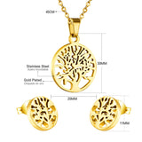 ASON Christmas Jewelry Sets Female Accessories Stainless Steel Tree Pendant Necklace Earring Sets Wholesale Party