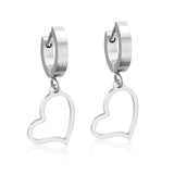 ASON Female Round Hoop Drop Earrings Stainless Steel Heart Pendants Earring Fashion Jewelry Collier 2022 New Anti-allergy