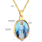 316L Stainless Steel Blessed Virgin Mary Necklaces Pendants-106301G