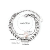 ASON Silver Color Chain Bracelet with Imitation Pearl Charm 316L Stainless Steel Bangle for Women Fashion Jewelry Gift