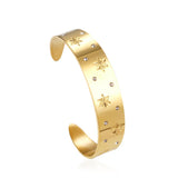 Gold Color Women Cuff Braclets Snowflake Caving Crystal Zirconia Bangles For Women Party Gifts Sculpture pulsera