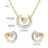 ASON Bohemian Jewelry Sets Accessory Stainless Steel Gold Color Moon Star Pendant Necklace Piercing Stud Earrings For Women