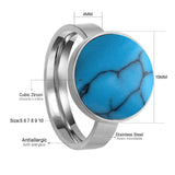 Trendy Vintage Ring For Women Blue Stone Enamel Rings Fashion Jewelry Wholesale