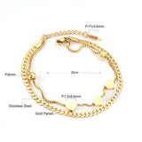 2022 Office Ladies Decor Heart Bracelets Charm Steel Gold Girls Chunky Chain Braclet For Women Valentines Gift Hand