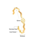 ASON Gold Color Unusual Wavy Bracelet Ocean Style Stainless Steel Open Bangle for Women Party Gift Jewelry Accessory