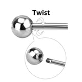 ASON Size 4mm/6mm/8mm Oval Ball Screw Piercing Stud Earrings Silver Color for Women Stainless Steel Wholesale Boho Jewelry