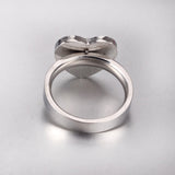 Vintage Stainless Steel Rings Heart Shape Opals Stone Engagement Rings Party Wholesale Wedding Gift