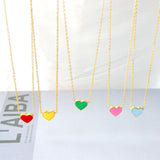 2022 Pink Heart Babygirl Choker Green Necklace Stainless Steel Chain Pendants Necklaces For Women Summer Jewelry