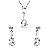 ASON 316L Stainless Steel Gold Bridal Wedding African Jewelry Sets for Women 2022 Water Drop Necklace Pendant Drop Earring