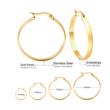 ASON-pendientes de aro con forma de círculo grande para mujer, aretes redondos, tamaño 10mm-40mm, Color dorado, accesorios Brincon para estudiantes 