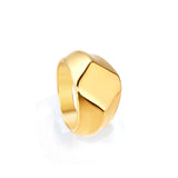 ASON Vintage Heart Round Square Shape Ring Gold Color Stainless Steel Geometric Fashion Jewelry for Women Men Accessories