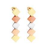 korean style Drop Square Round Earing Stainless Steel 2020 Dangle Earrings Set For Women Fashion Jewelry Party Gift