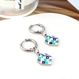 Magic Design Square Rubik's Cube Charms Pendient Earrings Stainless Steel Drop Jewelry On Ear aretes de mujer Gifts