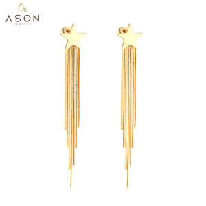 ASON Bohemian Statement Star Drop Earrings Long Dangle Earring Tassel Jewelry for Women Femme Party Gift