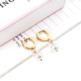 ASON Elegant Imitation Pearl Dangle Earrings 316L Stainless Steel Drop Earring for Women Girl Small Fashion Jewelry