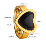 Vintage Opal Rings for Women Fashion Black Stone Ring Gold Color Statement Jewellery Party Gifts