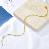 Bohemian Green Blue Yellow Beads Chain Anklets Stainless Steel Summer Ankle Bracelet Body Jewelry Gifts For Women Girl