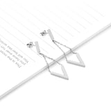 ASON Elegant V Letter Drop Earrings 316L Stainless Steel Geometric Hanging Dangle Earrings for Women Accessories Jewelry