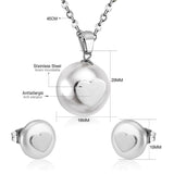 ASON Imitation Pearl Bridal Wedding Jewelry Set for Women Stainless Steel Pendant Necklace Small Stud Earring Gold Color