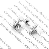 ASON Trendy Flower Earring Cubic Zirconia Pirecing Stud Earring for Women Gold Color Stainless Steel Jewelry Accessories