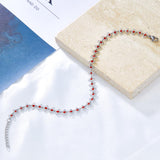 ASON 33 Red Eyes Accessories Chain Anklet Bracelets Gold Color Stainless Steel For Women Trendy Summer Boho Jewelry Fashion