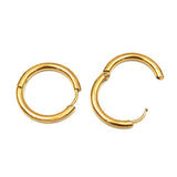 ASON /Lot Simple Style Stainless Steel Ear Studs Round Hoop Earring No Fade For Women Jewerly Accessories DiY Daily Wear