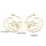 Stainless Steel Baby Shape Stud Earring Fashion Jewelry Bronco No Fade Gold Color Earring Fashion Jewelry Collier