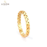 ASON – bagues à feuilles géométriques tendance, couleur or, bijoux en acier inoxydable pour femmes et hommes, usage quotidien, accessoires de bijoux à la mode 