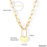 ASON – collier avec pendentif en forme de cœur, grande chaîne en acier inoxydable, pour femmes et hommes amoureux, accessoires de bijoux à la mode 