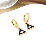 ASON Triangle couleur mixte diable oeil Piercing boucles d'oreilles couleur or en acier inoxydable pour femmes hommes à la mode bijoux quotidiens