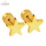 ASON Anti-allergie étoile Stud Piercing boucle d'oreille Style Punk acier inoxydable couleur or boucles d'oreilles pour femmes accessoires de mariage