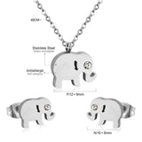 Cubic Zirconia Jewerly Sets animal elephant Pendant Necklace Earrring Sets For Women Collar Whosaele party