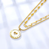 Stainless Steel Round Heart Shape Lover Pendant Necklace No Fade Snake Chains Necklace Collars Party Wedding Wholesale