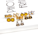 Cute Girls's Earrings Acrylic Design Animals Piercing Butterflies Stainless Steel Penguin Childlike серьги brinco